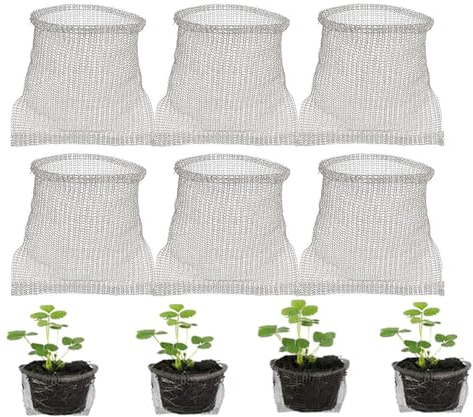 Gekufa Lot de 6 paniers de Plantation Anti-Campagnol, 35 * 35cm Panier Campagnol, en Acier Inoxydable, Protection des Racines des Plantes, des Fleurs, des légumes