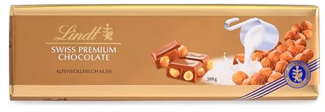 Lindt Schokolade | Vollmilch-Nuss Tafel | 300g | feinste Vollmilch-Schokolade mit ganzen Nüssen | Schokoladen-Tafel