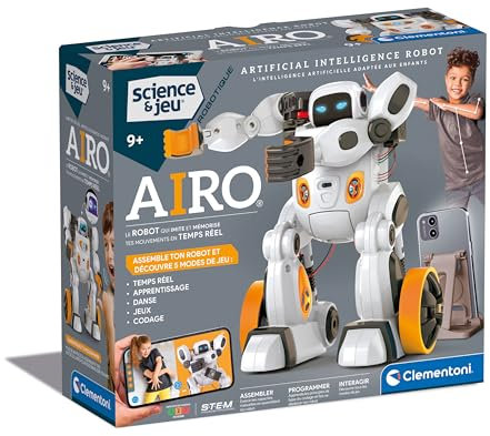 Clementoni AIRO, Robot de Montaje a Partir de 9 años, con Inteligencia Artificial, Ciencia y Juego Robotics – Juguete Infantil – tecnología IA