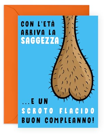 Central 23 Divertente Biglietto Auguri Per Uomo – CON L'ETÀ ARRIVA LA SAGGEZZA – Biglietti D'Auguri Maleducati Per Papà Fratello Marito – Viene Fornito Con Adesivi