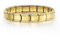M&S Starter Bracelet Bangle Gold Rose Silver Stainless Steel 9mm Italian Link Charm Compatible With Nomination Bracelet (Yellow Gold)
