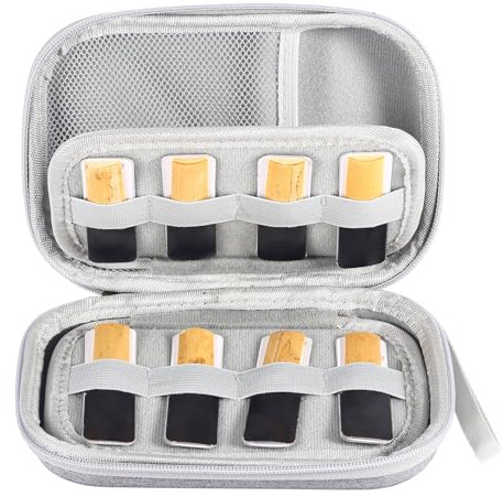 SPYMINNPOO Étui pour Anches de Clarinette, étui de Rangement pour Anches de Clarinette de Saxophone, étui de Transport étanche pour Anches, Boîte de Rangement pour 20 Anches, capacité (Gray)
