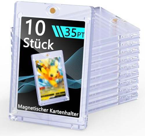 Porta Carte Magnetico 10 Pezzi 35pt Porta Carte Magnetico per Carte da Collezione, Custodie per Carte, Cornici per Carte, Sleeves, Custodie in Plastica per Carte da Gioco e Sport