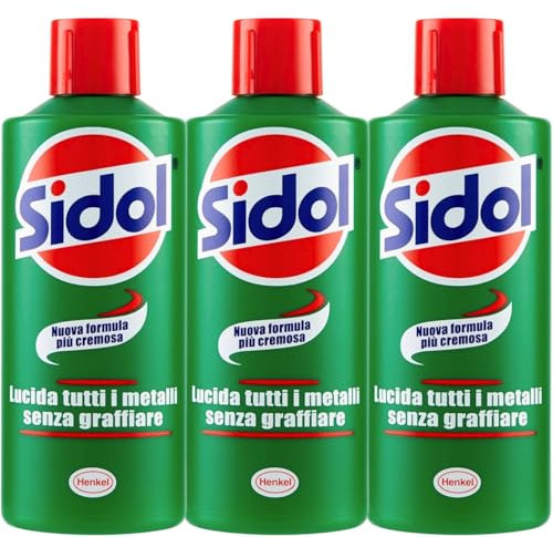 Sidol Metal Polish 150ml - Pack of 3 - Polish for Copper, Brass, Aluminium, Chrome & Stainless Steel - Chrome Polish & Metal Cleaner for Household & Car Accessories