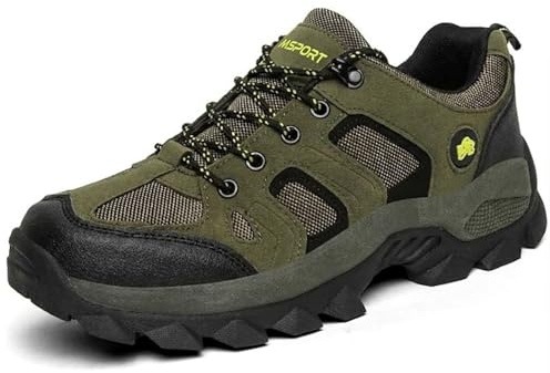 Msport Chaussures de Trekking Respirantes et Antidérapantes – Confort et Stabilité pour la Montagne et Les Activités de Plein Air - Vert 44 EU