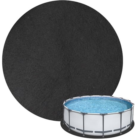 QUSLLIS Pool Unterlage 5,5 m Rund – Poolunterlage 200g/m² 4,7 kg, Whirlpool Matte für Badewanne & Gartenpool, Faltbare Bodenschutzmatte, Poolmatten Schutzboden, Unterlage Matte Pool