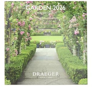 DRAEGER PARIS 1886 - Grand Calendrier mural 28x29 cm 2026 - Thème Jardin - 12 mois - Papier FSC - Illustrations détachables