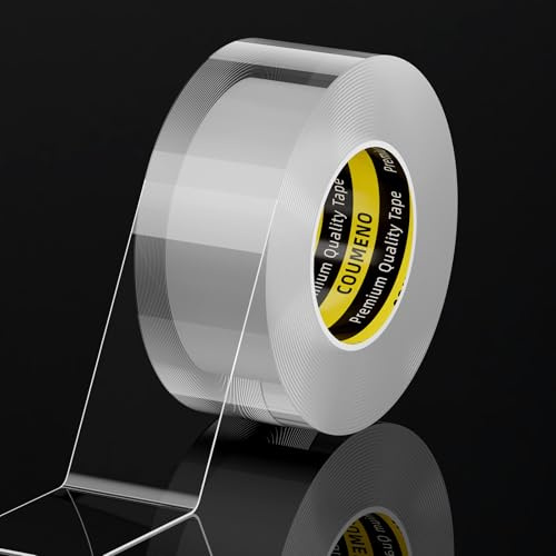 COUMENO Selbstklebendes Dichtungsband, 35 mm x 3 m, 0,5 mm dick, Transparentes Anti-Wind-Dichtband für Fensterdichtung & Türabdichtung, Wasserdichtes Klebeband für Fugenabdichtung in Küche & Bäder