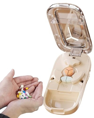 Genérico Cortador Pastillas | Cortapastillas para Pequeñas o Grandes,Organizador Pastillero Portátil para Viaje Diario Niños Mascotas Ancianos