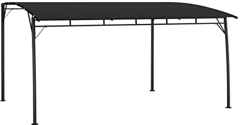 Protection solaire de jardin, 4 x 3 x 2,55 m, anthracite, pergola robuste en acier revêtu par pulvérisation, protection UV, toit de terrasse pour événements en plein air