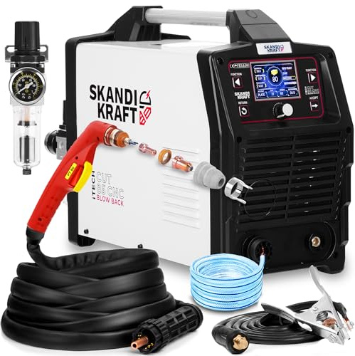 Cortador de plasma 400 V 85 A CNC | Skanddi Kraft iTech Cut 85 Cutter de plasma con encendido por soplado y Synergic | Máquina de soldadura de plasma industrial de 42 mm de grosor de corte |