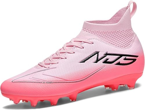 FGNINIY Chaussures de Football Homme High Top Spike Crampons Profession Foot Antidérapants Entrainement Adolescents Chaussures de Sport