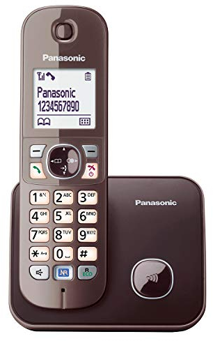 Panasonic KX-TG6811GA DECT Schnurlostelefon (strahlungsarm, Eco-Modus GAP Telefon, ohne Anrufbeantworter, Festnetz, Anrufsperre) mocca-braun