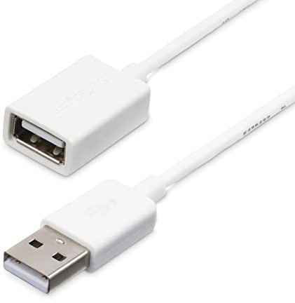 StarTech.com Câble d'extension USB 2.0 A vers A de 3 m - Rallonge USB 2.0 en blanc - M/F (USBEXTPAA3MW)