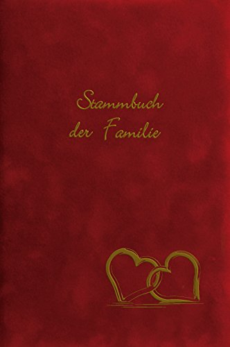 Stammbuch MAGRIT - rot, Velours, Goldprägung, Stammbuchformat 14x21 cm, 6-Ringmechanik - für den schönsten Tag im Leben