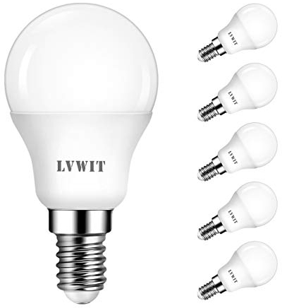 LVWIT E14 LED Tropfenform P45 ersetzt 40W Glühbirnen, Kaltweiß 6500K Birnen, 4.5W LED Leuchtmittel, 470lm Tropfenlampe, Nicht Dimmbar (6er Pack)