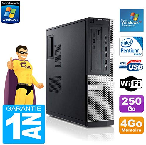 PC DELL 7010 DT Intel G840 RAM 4Go Disque Dur 250 Go DVD WiFi Windows XP Pro (Reconditionné)