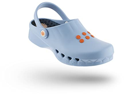 WOCK Nube con Soletta, Zoccolo Sanitario Donna e Uomo, Zoccoli Sanitari Leggeri Antiscivolo SRC, Antistatico e Traspirante con Cinturino