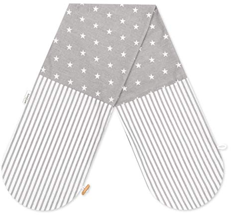 Amilian Bezug für Stillkissen Lagerungskissen Seitenschläferkissen Größe 160cm (Sternchen Grau/Streifenmuster Grau)