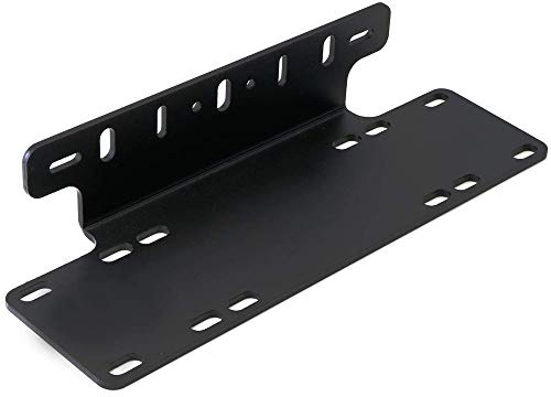 AUXTINGS Support de Montage de Plaque d'immatriculation Universel Avant Pare-Chocs Avant pour Barre de Conduite LED Lampe de Travail de Barre Lumineuse 4X4 Voiture de Camion Hors Route, Noir