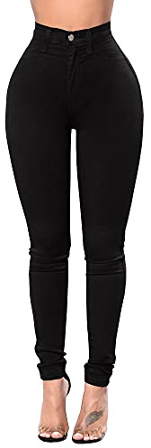 FISCLOSIN Women Colombian Design,Butt Lift,Sexy Skinny Jeans,Stretch Denim Pants,Black,Small
