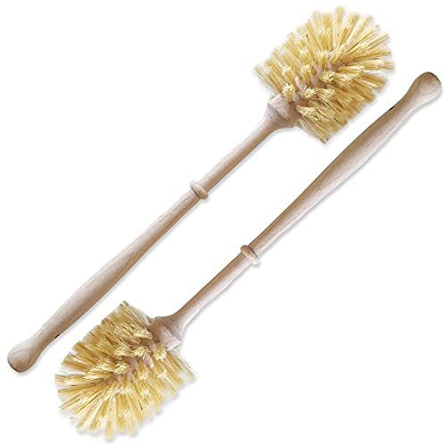 2er Set Klobürste aus Holz, WC Bürste mit Borsten aus Fibre, Toilettenbürste - Made in Germany