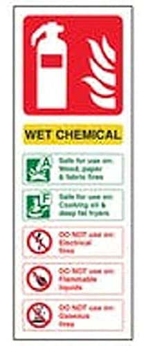 V Safety Fire Extinguisher - Wet Chemical ID - 100 x 280 mm Safety Sign