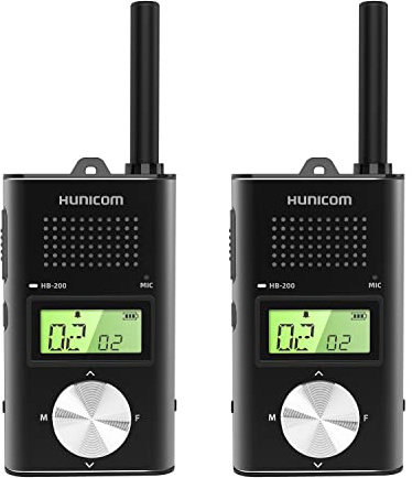 Uppladdningsbar walkie talkies för vuxna, metallfodral premium lång räckvidd tvåvägsradio – PMR Walky Talky med 1 000 mAh batteri VOX bakklämma