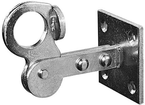 Pollmann®Baubeschläge 2234450 Fensterladen Feststeller zum Aufschrauben, Abstand 45 mm, hell verzinkt, 2 Stück