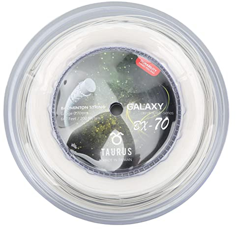 Badmintonschlägersaite, Hochelastisch Nylon, Badmintonsaite, 0,7mm, 200m Rolle, Weiß for Professionelle Spielsituationen, Training, Familiengebrauch