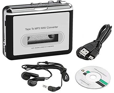 2-in-1 Cassette Player Tape to MP3 WAV Converter Recorder with Stereo Output