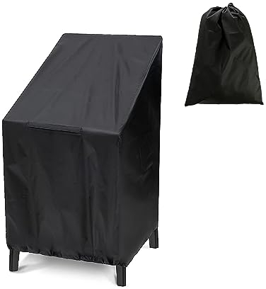 aghoer Funda para Silla de jardín, Funda Protectora contra el Polvo de Tela Oxford 210D, Funda para Silla apilable de 65 x 65 x 120 cm, para sillas apilables, sillas de balcón