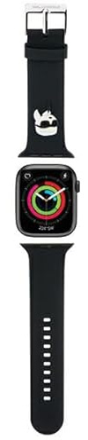KARL LAGERFELD KLAWMSLKNK Uhrenarmband für Apple Watch 38/40/41mm Schwarz strap 3D Rubber Karl Head