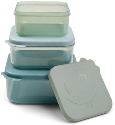 Done by Deer Snackbox-Set 3-er Pack Deer friends Blau - Praktischen Snackboxen in drei verschiedenen Größen - Box: 100% PP, Deckel: 100% PE in Lebensmittelqualität