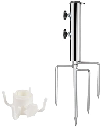 Forhome schirmständer Sonnenschirm,Rasendorn Sonnenschirmständer Sonnenschirmhalter, Abnehmbarer Sonnenschirmständer Erdspieß,Schirmständer mit Erdspieß für Sonnenschirm/Gartenschirm/Angelschirm