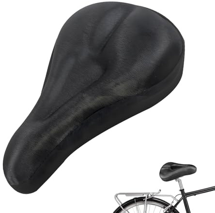 Bike Seat Cushion, Bike Seat Cover, 28.5 x 19.5 x 4cm Exercise Bike Seat Cushion, Comfortable Silicone and Sponge Bike Saddle Cushion for Indoor Cycling and Outdoor Biking