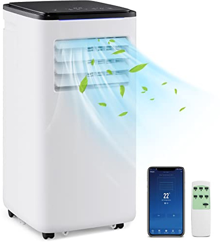 COSTWAY 9000 BTU mobile Klimaanlage mit Abluftschlauch, 4 in 1 Klimagerät mit Kühlen, Ventilator, Heizen & Entfeuchter, Kühlgerät mit Schlafmodus, 24H Timer, Fernbedienung