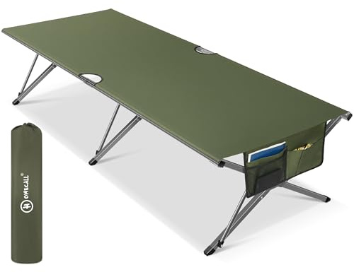Join Nature Feldbett Klappbar 210 x 80 x 60 cm,Breite Campingbett 200kg Belastbar, Stabil Tragbar Feldbett mit Seitentasche, für Camping Garten Reisen Outdoor und Indoor