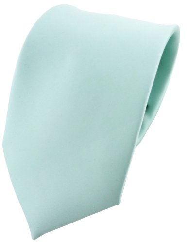 TigerTie Herren Krawatte – Klassische 8 cm Satin-Krawatte in helles mint grün einfarbigem Design, ideal für Geschäftstermine, festliche Anlässe und die Freizeit
