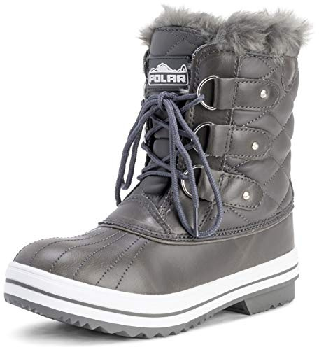 Polar Femmes Matelassé Court Canard Fourrure Doublée Boue Neige Hiver Bottes