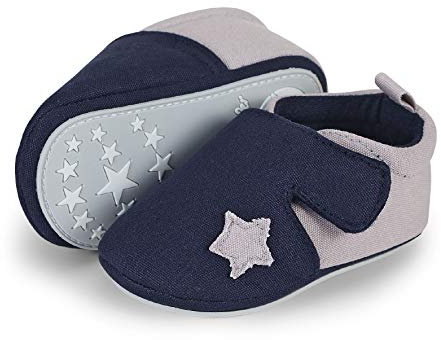 Sterntaler Baby Jungen Krabbelschuh Slipper, Blau (Marine 2301951),17/18 EU