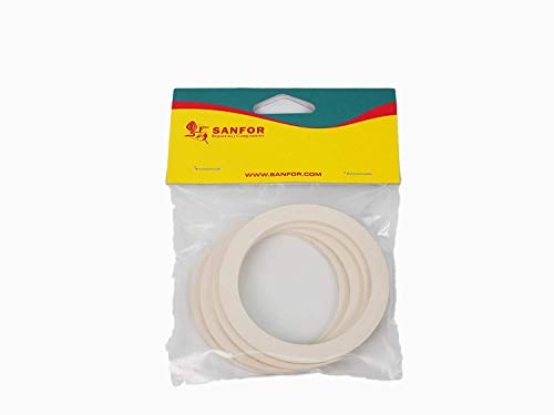 Junta Goma Plana para Cafetera Italiana 9 Tazas Paquete 4 Unidades | Caucho | Blanco | 8,2 x 6,5 x 0,1 cm