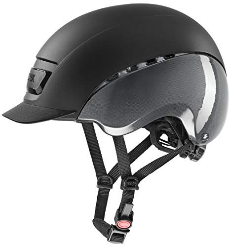 uvex elexxion tocsen - robuster Reithelm für Damen und Herren - inkl. Tocsen-Sturzsensor - individuelle Größenanpassung - Black - 54-55 cm