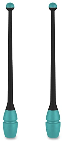 Clavette ad Incastro per la Ginnastica Ritmica INDIGO 36 cm. (Nero-Turchese)