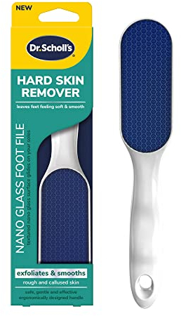 Dr. Scholl's Hornhautentferner Nano Glas Fußfeile - Fuß Hornhautentferner, langlebiger Fußschrubber, abgestorbene Haut Entferner, hygienisches Pediküre-Werkzeug, langanhaltender Fußpuffer, weiche