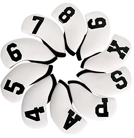 rockible 10x Golfeisenabdeckungen, Golfeisen mit Nummernschild, PU Wrap