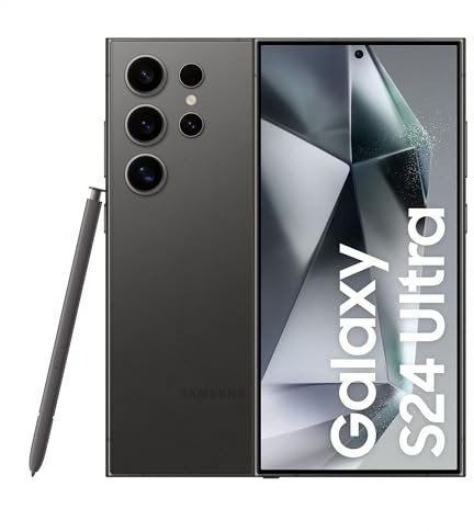 Samsung Galaxy S24 Ultra, AI Android Smartphone, 12GB RAM, 512GB Storage, 200MP Camera, S Pen, Long Battery Life, Black (UK Version) (Renewed)