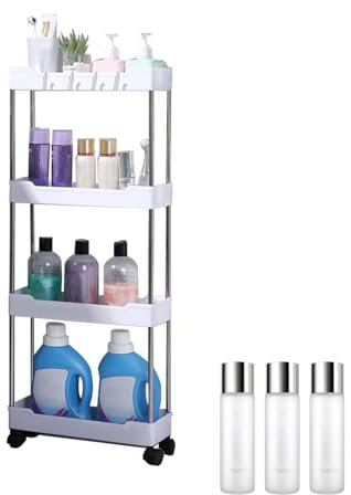 Ausstellungsregale mit Rädern – Aufbewahrungswagen auf Rädern | Mobiler Rollwagen | Mehrstöckiges Lagerregal Wagen auf Rollen | Rollbare Lagerregale für Getränke, Snacks für Schlafzimmer, Küche