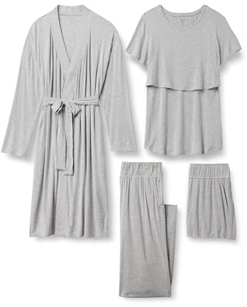 Amazon Essentials Lot de Pyjamas de Maternité en Modal Doux, 4 Pièces Femme, Gris Medio Mezcla, XL
