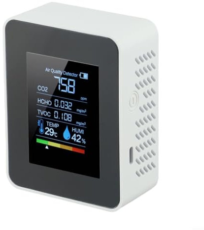 Moniteur de qualité de l'air, détecteur de dioxyde de carbone intérieur 5 en 1, avec indicateurs LED